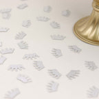 300 Pcs Glitter Princess Crown Paper Confetti Double - Sided Silver, Baby Shower Party Table Scatters - Decorative & Sparkling Design - Bell Racket Store