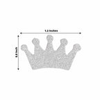 300 Pcs Glitter Princess Crown Paper Confetti Double - Sided Silver, Baby Shower Party Table Scatters - Decorative & Sparkling Design - Bell Racket Store