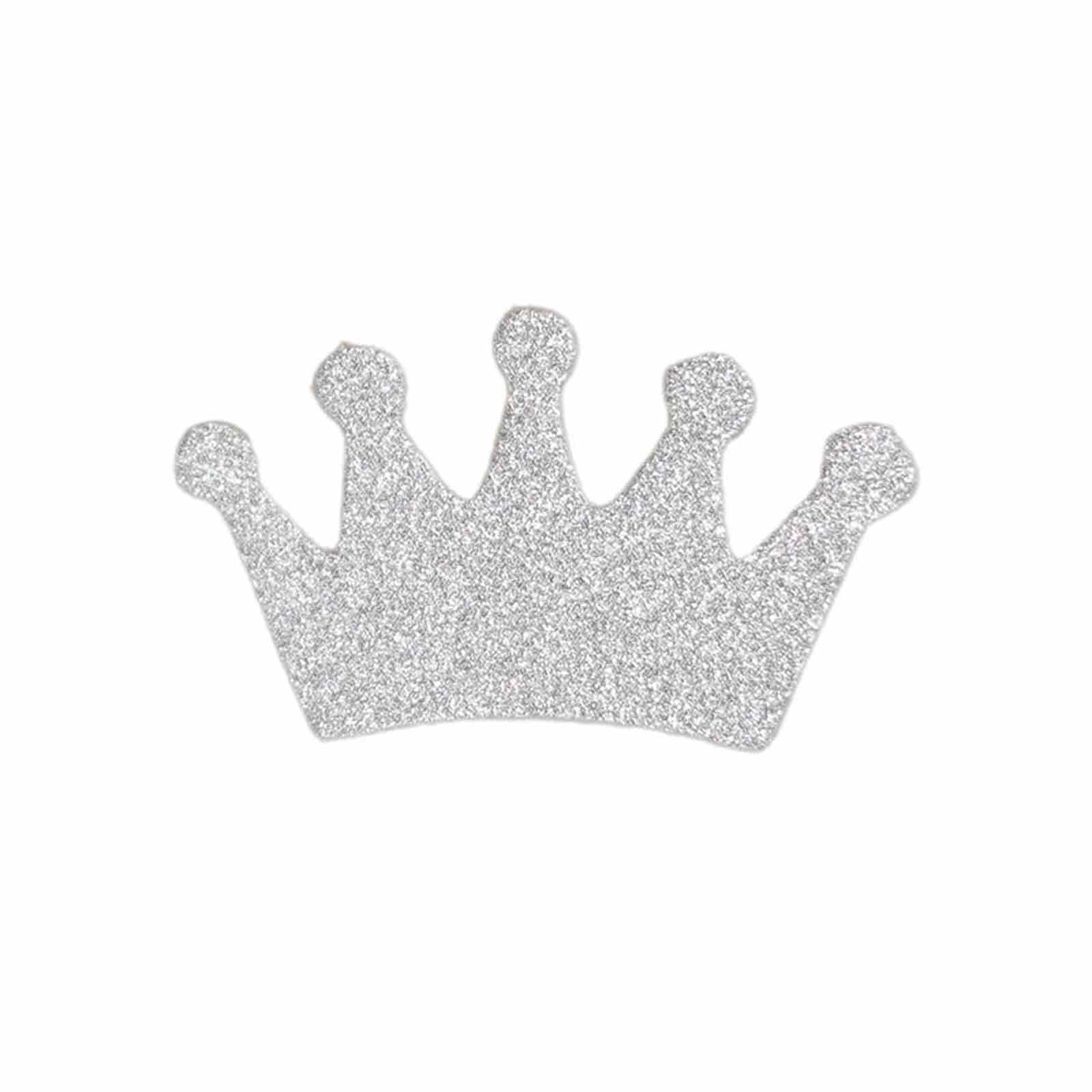 300 Pcs Glitter Princess Crown Paper Confetti Double - Sided Silver, Baby Shower Party Table Scatters - Decorative & Sparkling Design - Bell Racket Store
