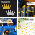 300 Pcs Glitter Princess Crown Paper Confetti Double - Sided Silver, Baby Shower Party Table Scatters - Decorative & Sparkling Design - Bell Racket Store