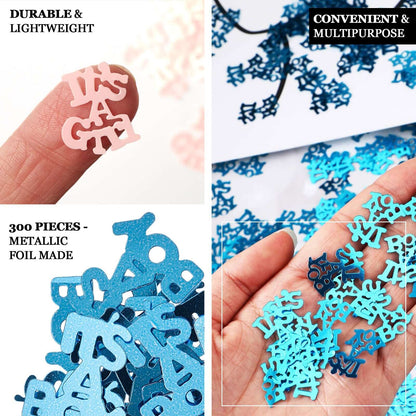 300 Pcs Metallic Foil Baby Shower Table Confetti, Pink Festive Party Sprinkles Cute Design - NestOCart
