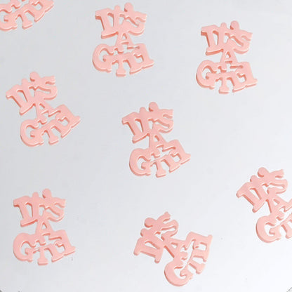 300 Pcs Metallic Foil Baby Shower Table Confetti, Pink Festive Party Sprinkles Cute Design - NestOCart