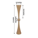 2 Pack 31" Shiny Gold Crystal Embellishment Trumpet Flower Vase, Reversible Plastic Table Centerpiece