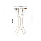 32" Crystal Pendant Flower Stand with Gold Metal Frame â€“ Hourglass Column Vase Holder for Floral Arrangements & Table Centerpieces - Bell Racket Store