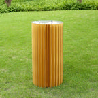 32" Gold Cylinder Display Column Stand, Pillar Pedestal Stand With Top Plate - Bell Racket Store