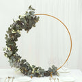 32" Gold Metal Round Hoop Wedding Centerpiece, Self Standing Table Floral Wreath Frame - Bell Racket Store