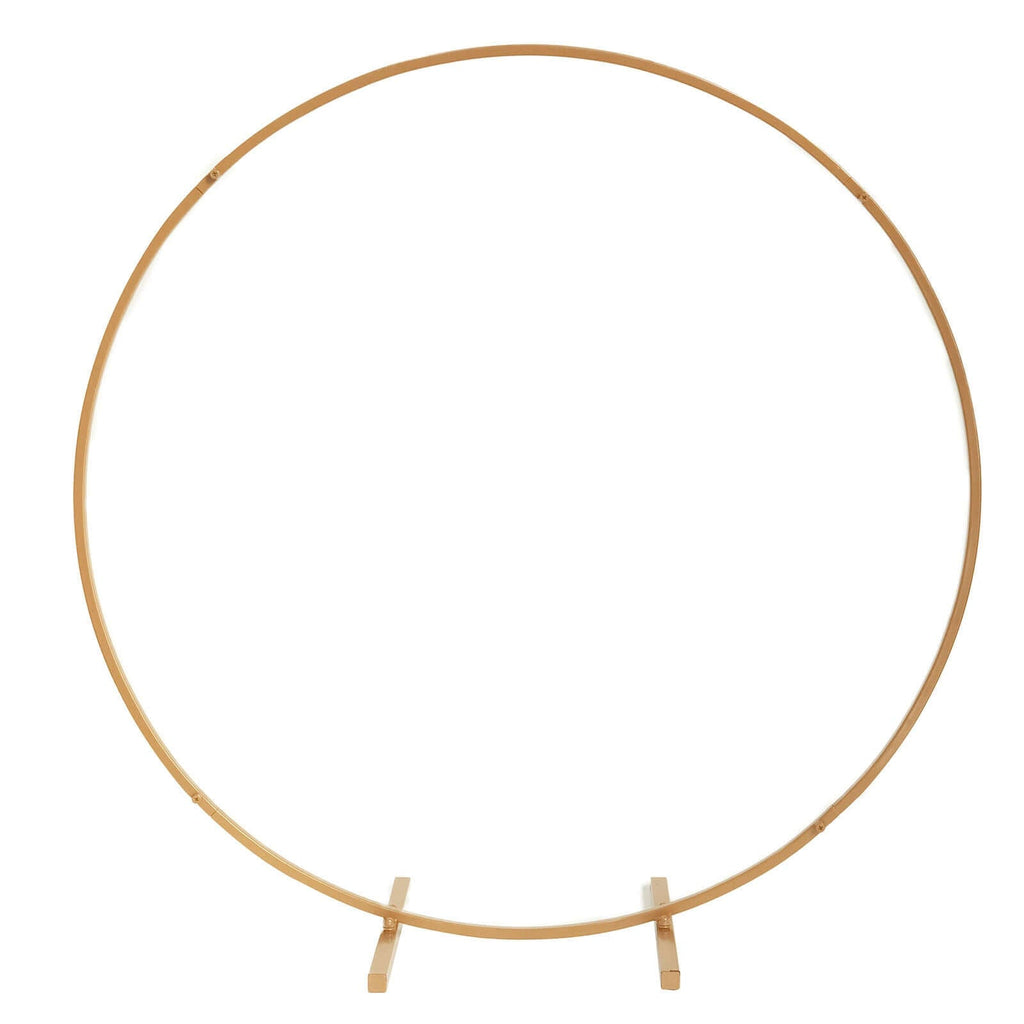 32" Gold Metal Round Hoop Wedding Centerpiece, Self Standing Table Floral Wreath Frame - Bell Racket Store