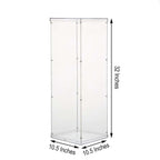 32" Clear Acrylic Display Box, Transparent Pedestal Riser with Interchangeable Lid and Base