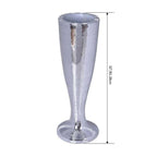 32" Tall Silver Polystone Mirror Mosaic Pedestal Trumpet Floor Vase