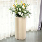 32" Ivory Cylinder Display Column Stand, Pillar Pedestal Stand With Top Plate - Bell Racket Store