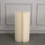 32" Ivory Cylinder Display Column Stand, Pillar Pedestal Stand With Top Plate - Bell Racket Store