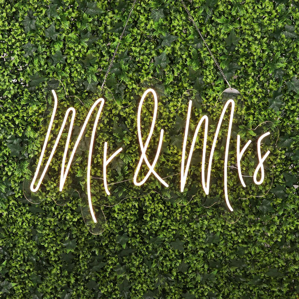 33" Mr and Mrs Neon Light Sign, LED Reusable Wall DÃ©cor Lights With 5ft Hanging Chain - Bell Racket Store