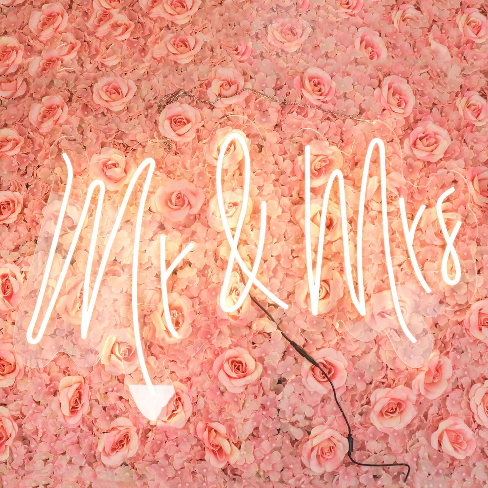 33" Mr and Mrs Neon Light Sign, LED Reusable Wall DÃ©cor Lights With 5ft Hanging Chain - Bell Racket Store
