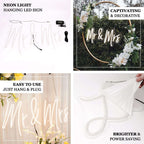 33" Mr and Mrs Neon Light Sign, LED Reusable Wall DÃ©cor Lights With 5ft Hanging Chain - Bell Racket Store