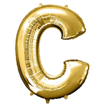 35" Gold Letter and Number Balloons, Shiny Metallic Mylar Foil Helium Air Balloons - NestOCart