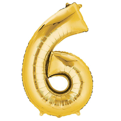 35" Gold Letter and Number Balloons, Shiny Metallic Mylar Foil Helium Air Balloons - NestOCart