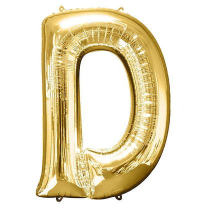 35" Gold Letter and Number Balloons, Shiny Metallic Mylar Foil Helium Air Balloons - NestOCart