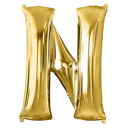 35" Gold Letter and Number Balloons, Shiny Metallic Mylar Foil Helium Air Balloons - NestOCart