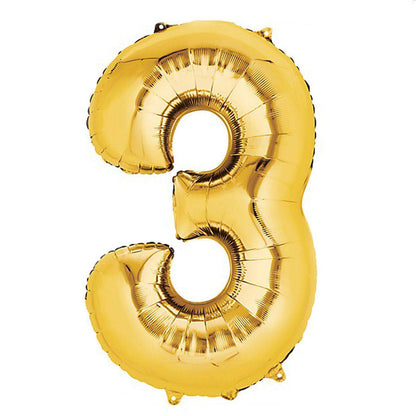 35" Gold Letter and Number Balloons, Shiny Metallic Mylar Foil Helium Air Balloons - NestOCart