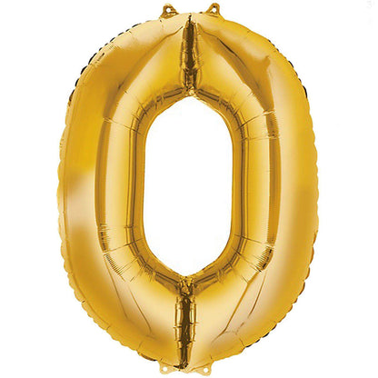 35" Gold Letter and Number Balloons, Shiny Metallic Mylar Foil Helium Air Balloons - NestOCart