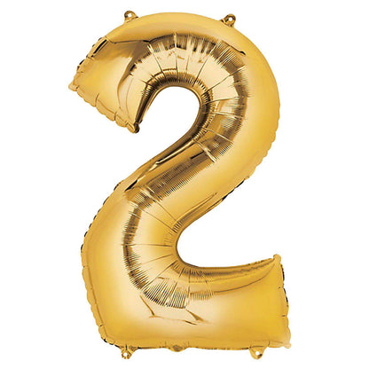 35" Gold Letter and Number Balloons, Shiny Metallic Mylar Foil Helium Air Balloons - NestOCart