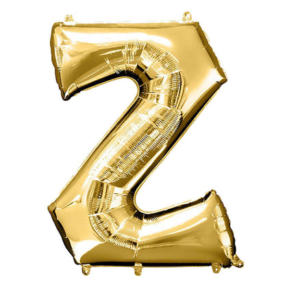 35" Gold Letter and Number Balloons, Shiny Metallic Mylar Foil Helium Air Balloons - NestOCart
