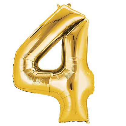 35" Gold Letter and Number Balloons, Shiny Metallic Mylar Foil Helium Air Balloons - NestOCart