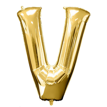 35" Gold Letter and Number Balloons, Shiny Metallic Mylar Foil Helium Air Balloons - NestOCart