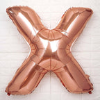 35" Rose Gold Letter and Number Balloons, Metallic Mylar Foil Helium Air Balloons - Bell Racket Store