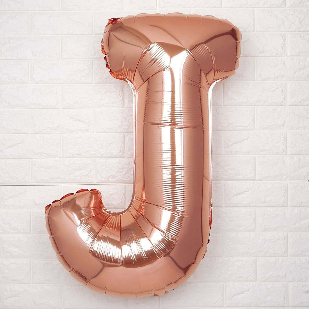 35" Rose Gold Letter and Number Balloons, Metallic Mylar Foil Helium Air Balloons - Bell Racket Store