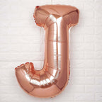 35" Rose Gold Letter and Number Balloons, Metallic Mylar Foil Helium Air Balloons - Bell Racket Store