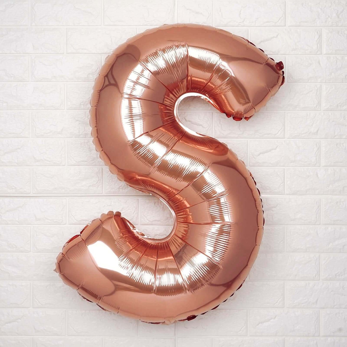 35" Rose Gold Letter and Number Balloons, Metallic Mylar Foil Helium Air Balloons - Bell Racket Store