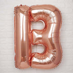 35" Rose Gold Letter and Number Balloons, Metallic Mylar Foil Helium Air Balloons - Bell Racket Store