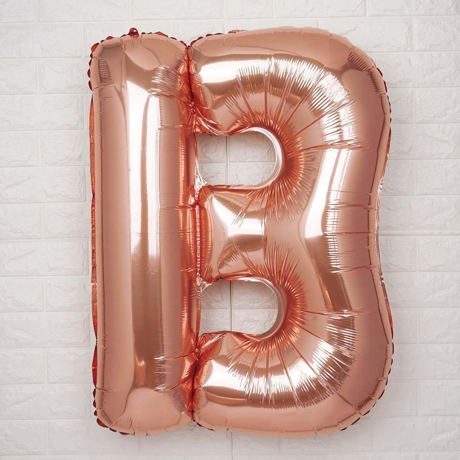 35" Rose Gold Letter and Number Balloons, Metallic Mylar Foil Helium Air Balloons - Bell Racket Store