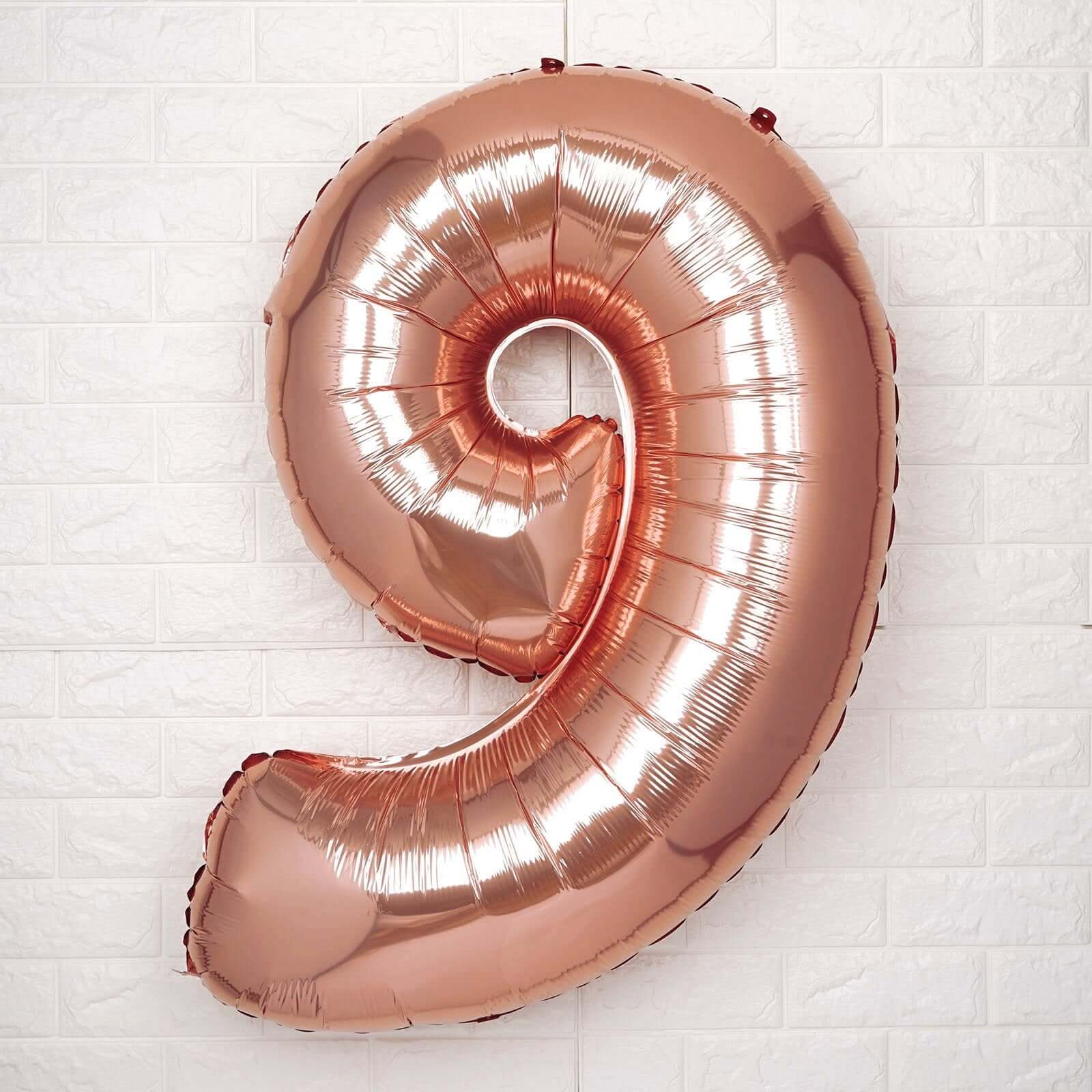 35" Rose Gold Letter and Number Balloons, Metallic Mylar Foil Helium Air Balloons - Bell Racket Store