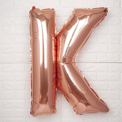 35" Rose Gold Letter and Number Balloons, Metallic Mylar Foil Helium Air Balloons - Bell Racket Store