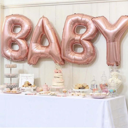35" Rose Gold Letter and Number Balloons, Metallic Mylar Foil Helium Air Balloons - Bell Racket Store