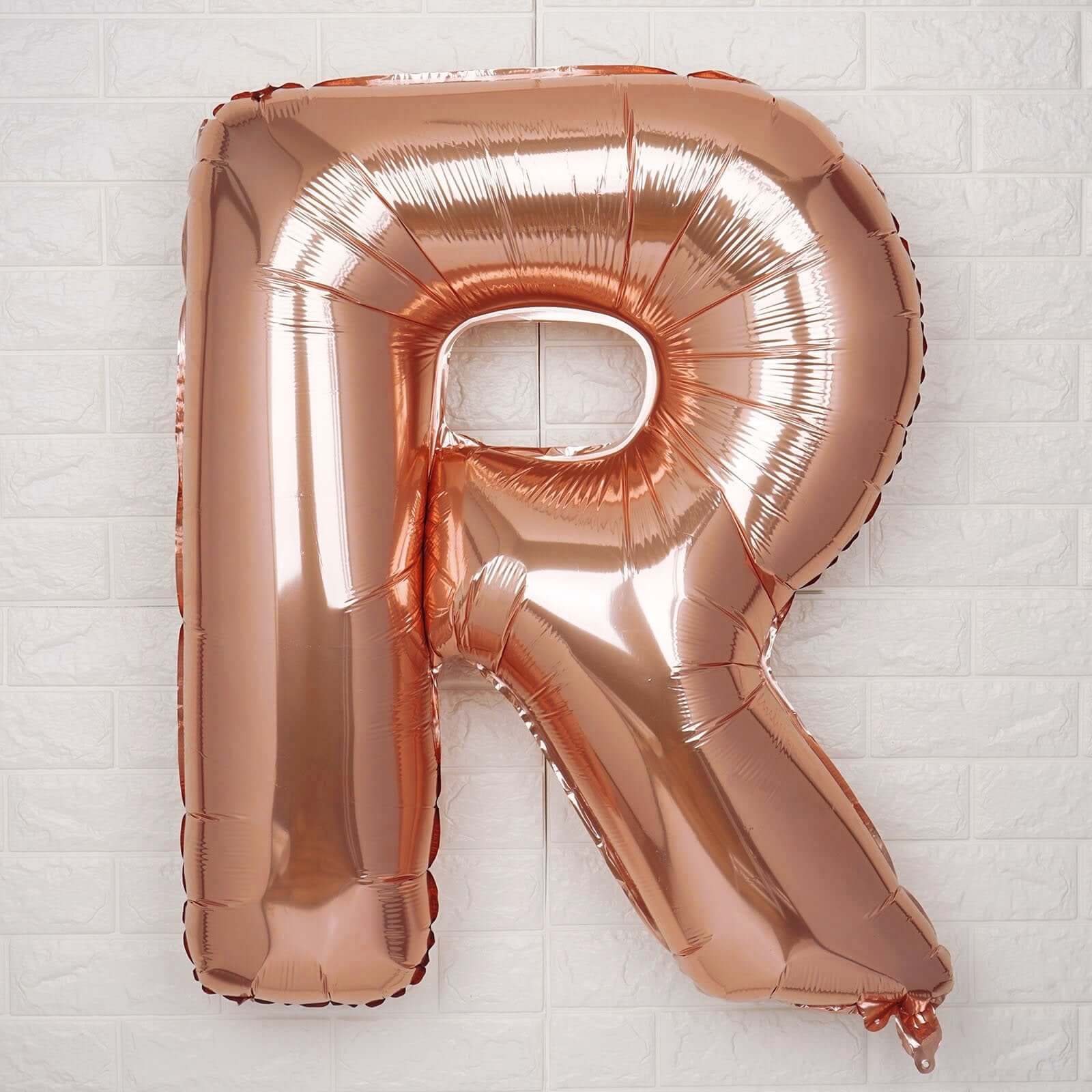 35" Rose Gold Letter and Number Balloons, Metallic Mylar Foil Helium Air Balloons - Bell Racket Store