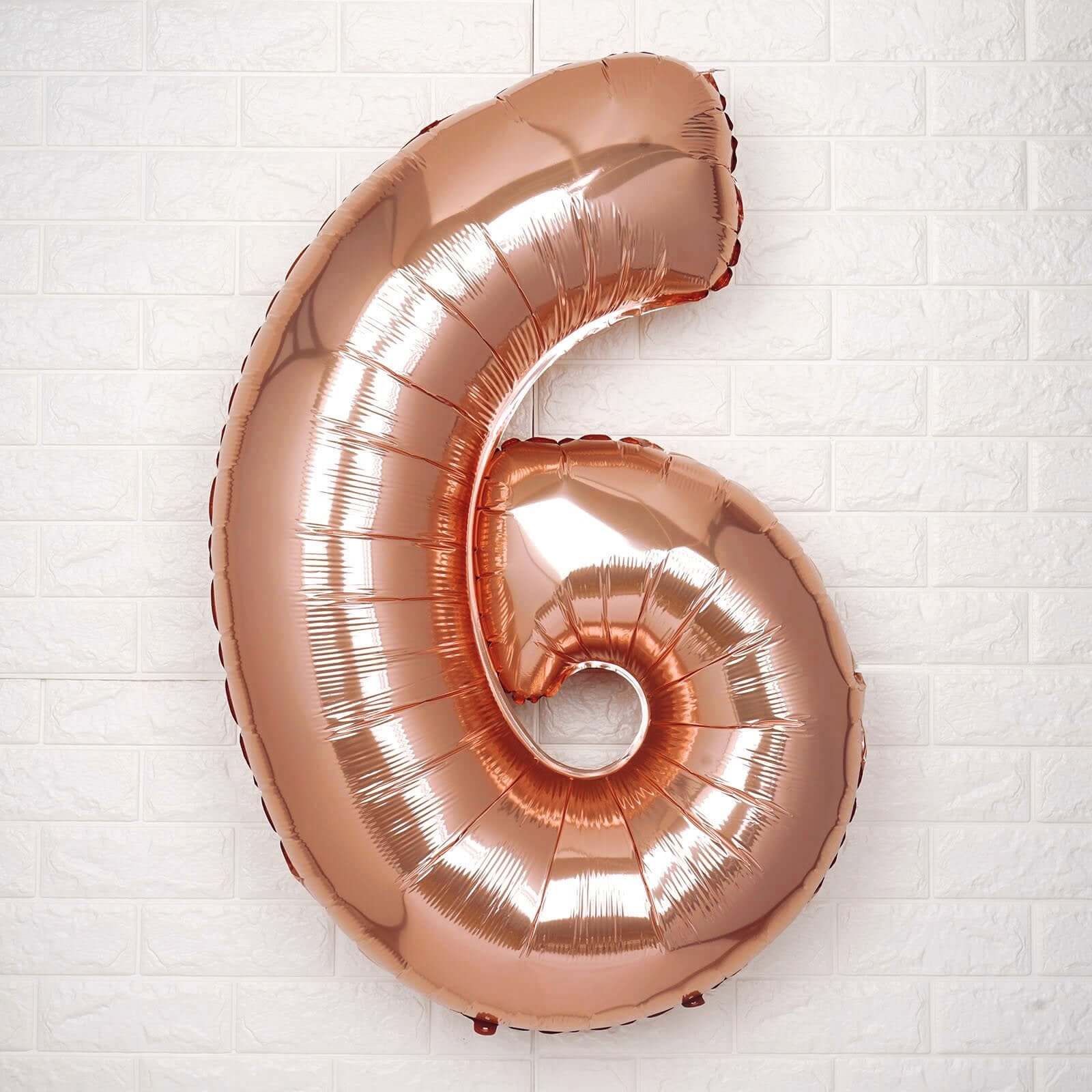 35" Rose Gold Letter and Number Balloons, Metallic Mylar Foil Helium Air Balloons - Bell Racket Store