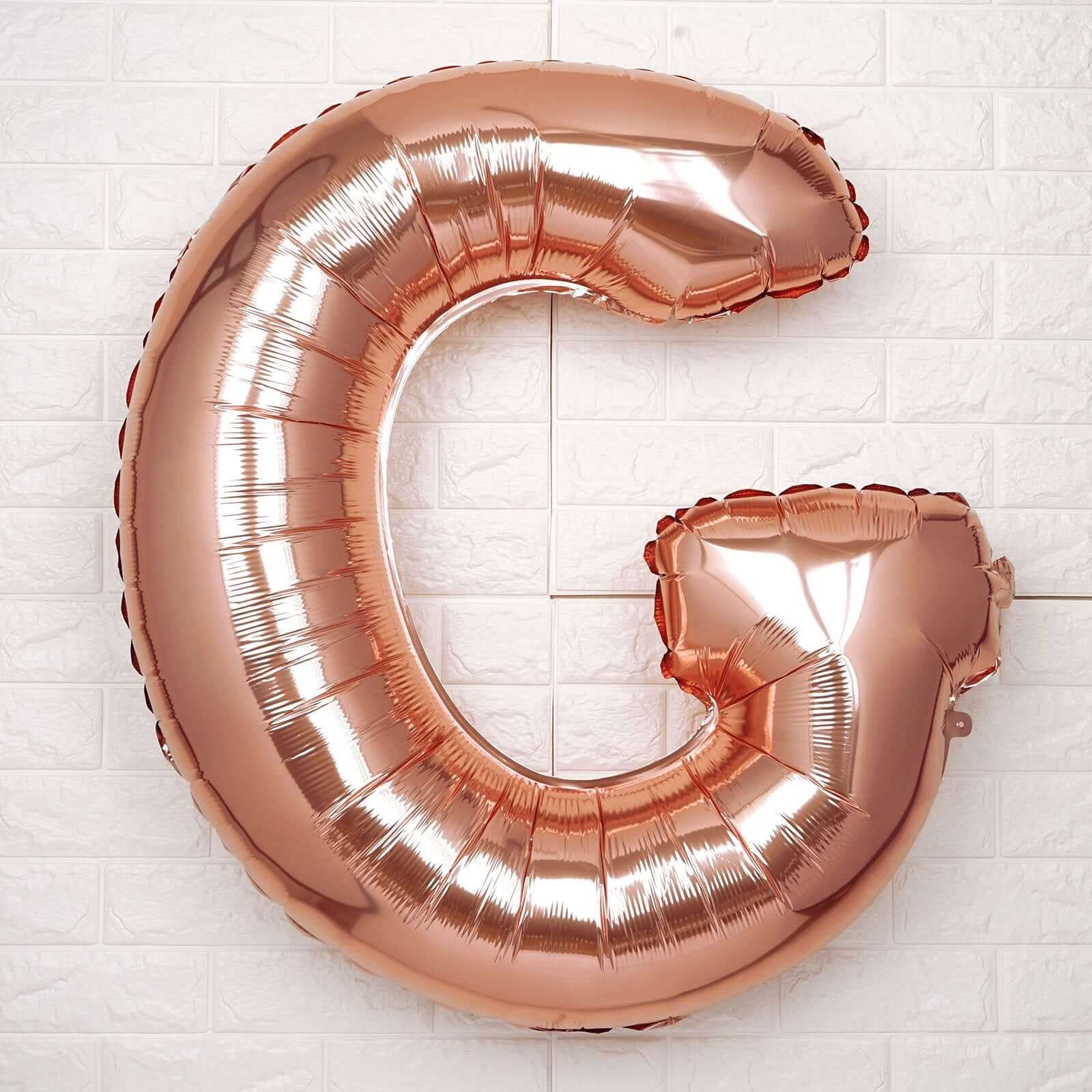35" Rose Gold Letter and Number Balloons, Metallic Mylar Foil Helium Air Balloons - Bell Racket Store