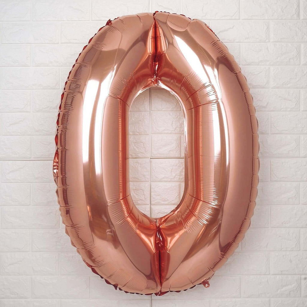 35" Rose Gold Letter and Number Balloons, Metallic Mylar Foil Helium Air Balloons - Bell Racket Store