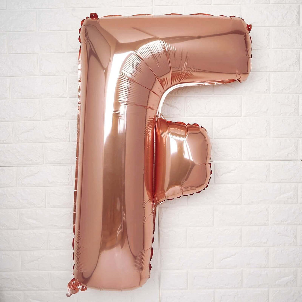 35" Rose Gold Letter and Number Balloons, Metallic Mylar Foil Helium Air Balloons - Bell Racket Store