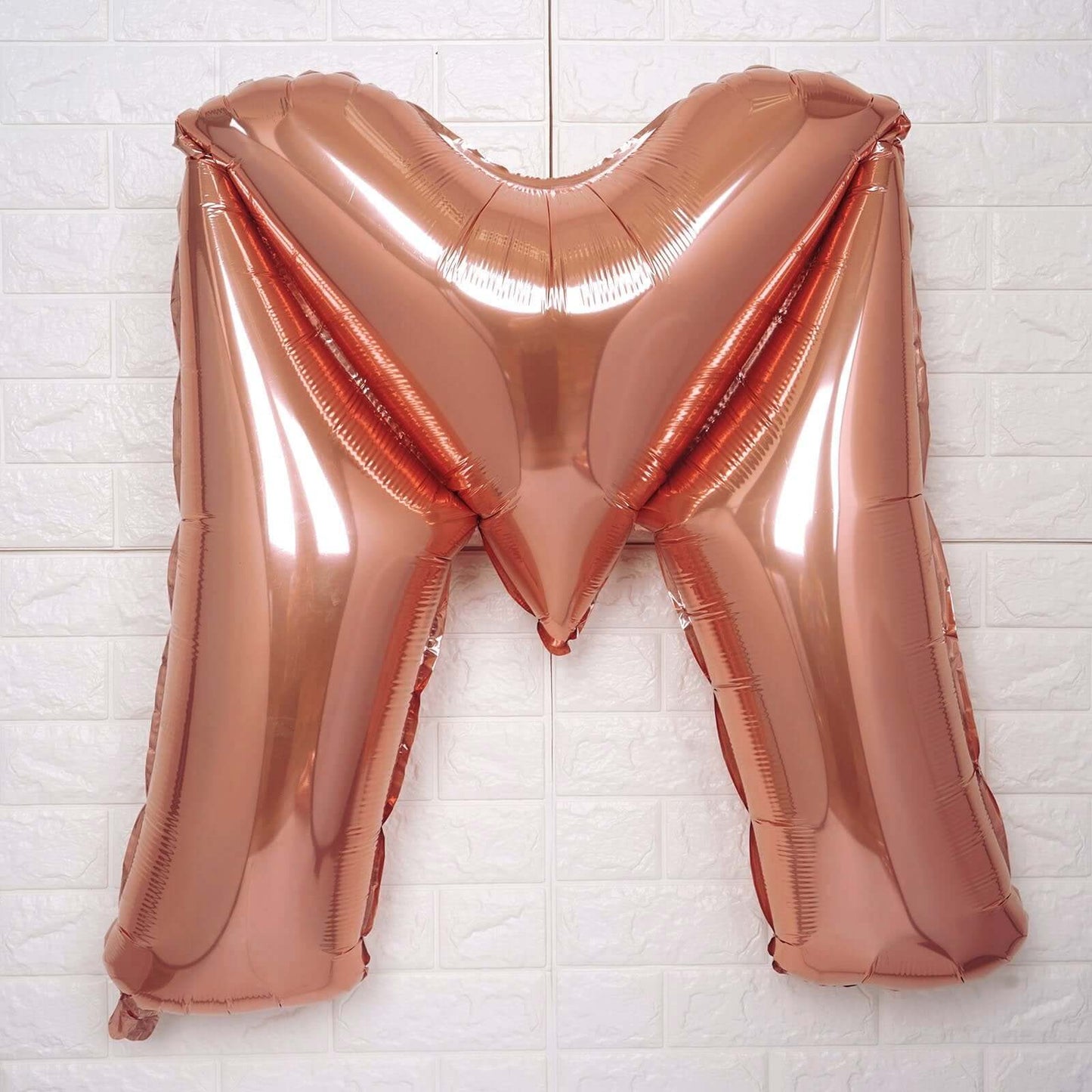 35" Rose Gold Letter and Number Balloons, Metallic Mylar Foil Helium Air Balloons - Bell Racket Store