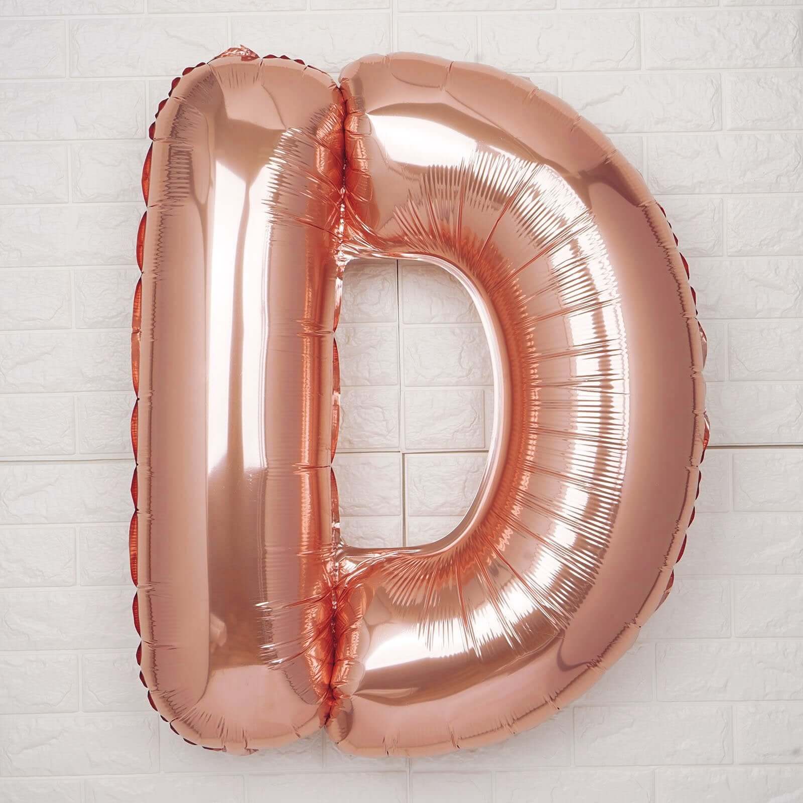 35" Rose Gold Letter and Number Balloons, Metallic Mylar Foil Helium Air Balloons - Bell Racket Store
