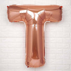 35" Rose Gold Letter and Number Balloons, Metallic Mylar Foil Helium Air Balloons - Bell Racket Store