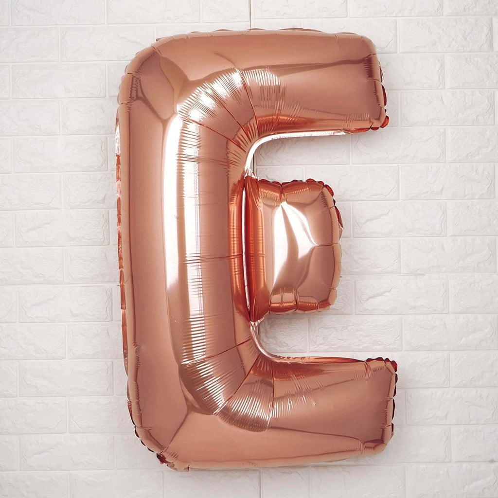 35" Rose Gold Letter and Number Balloons, Metallic Mylar Foil Helium Air Balloons - Bell Racket Store
