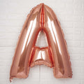 35" Rose Gold Letter and Number Balloons, Metallic Mylar Foil Helium Air Balloons - Bell Racket Store