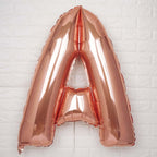 35" Rose Gold Letter and Number Balloons, Metallic Mylar Foil Helium Air Balloons - Bell Racket Store