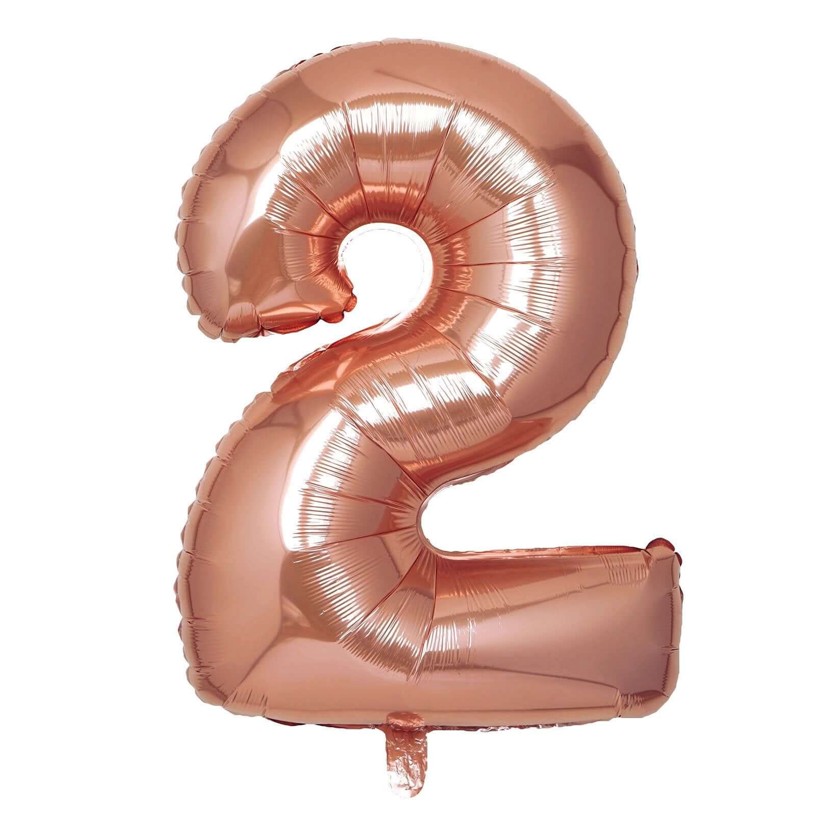 35" Rose Gold Letter and Number Balloons, Metallic Mylar Foil Helium Air Balloons - Bell Racket Store