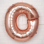 35" Rose Gold Letter and Number Balloons, Metallic Mylar Foil Helium Air Balloons - Bell Racket Store